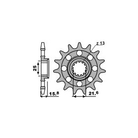 Pignon 15 dents PBR Chaîne 520 Kawasaki ZX6R