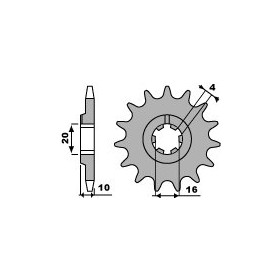 Pignon 13 dents PBR chaîne 520 HUSQVARNA CR/WR125 