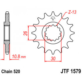 Pignon JT SPROCKETS 16 dents acier pas 520 type 1579