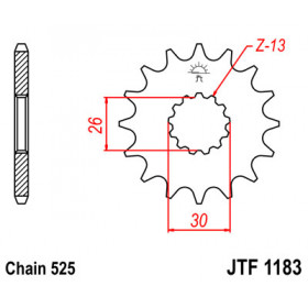 Pignon JT SPROCKETS 18 dents acier pas 525 type 1183