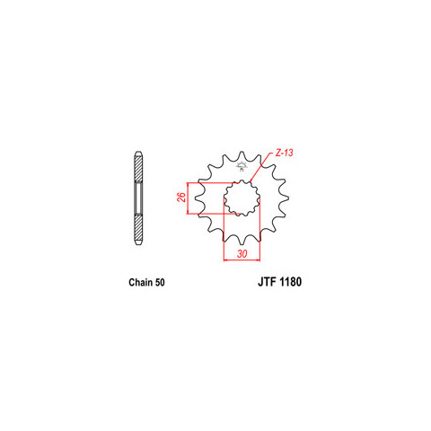 Pignon JT SPROCKETS 18 dents acier pas 530 type 1180