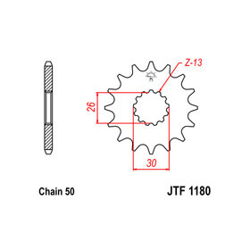 Pignon JT SPROCKETS 18 dents acier pas 530 type 1180