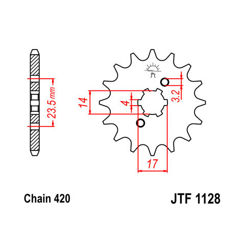 Pignon JT SPROCKETS 11 dents acier pas 420 type 1128