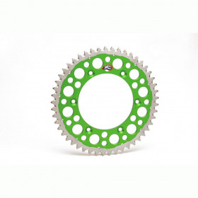 Couronne RENTHAL Ultralight™ 51 dents alu anti-boue pas 420 type 191U anodisé vert Kawasaki KX80/85