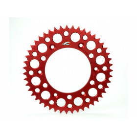 Couronne RENTHAL Ultralight™ 52 dents alu anti-boue pas 520 type 154U anodisé rouge Honda