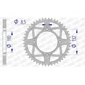 Couronne AFAM 48 dents alu pas 520 type 72306 KTM Freeride 350/250R