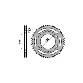 Couronne alu PBR 47 dents chaine 520 Triumph Daytona 675