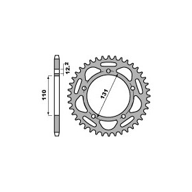 Couronne PBR 47 dents aluminium ultra-light pas 520 type 4586