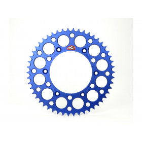 Couronne RENTHAL Ultralight™ 48 dents alu anti-boue pas 520 type 224U anodisé bleu Husqvarna