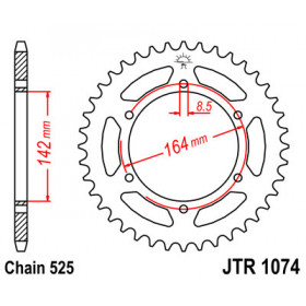 Couronne JT SPROCKETS 44 dents acier pas 525 type 1074