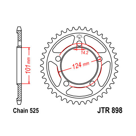 Couronne JT SPROCKETS 38 dents acier pas 525 type 898