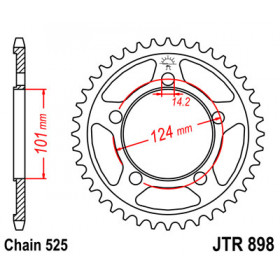 Couronne JT SPROCKETS 38 dents acier pas 525 type 898