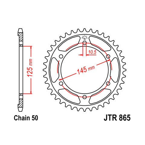 Couronne JT SPROCKETS 46 dents acier pas 530 type 865