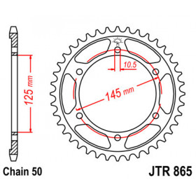 Couronne JT SPROCKETS 46 dents acier pas 530 type 865