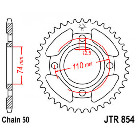 Couronne JT SPROCKETS 36 dents acier pas 530 type 854