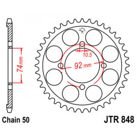 Couronne JT SPROCKETS 39 dents acier pas 530 type 848