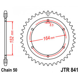 Couronne JT SPROCKETS 42 dents acier pas 530 type 841