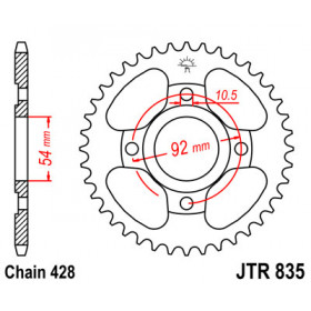 Couronne JT SPROCKETS 45 dents acier pas 428 type 835