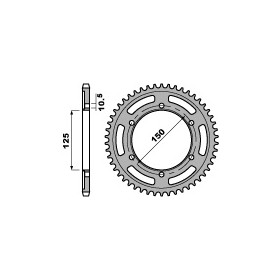 Couronne acier PBR 42 dents chaîne 525 KTM 950 LC8 ADVENTURE 