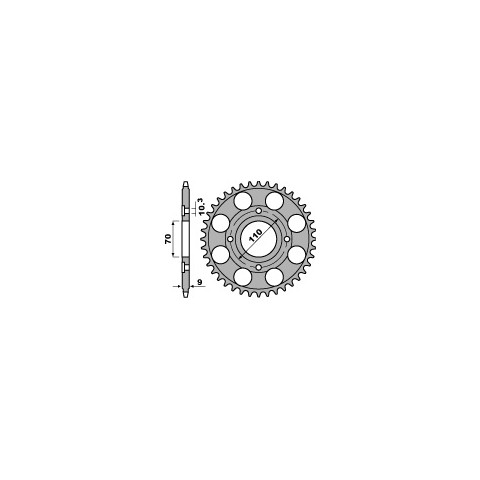 Couronne acier PBR 36 dents chaîne 520 Honda CB400 NB,NC 