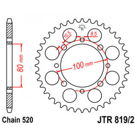 Couronne JT SPROCKETS 41 dents acier pas 520 type 819/2