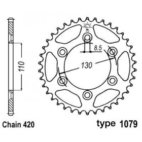 Couronne acier B1 62 dents chaine 420 CPI SUpermotard 50