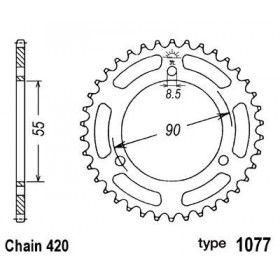 Couronne acier B1 47 dents chaine 420 Rieju RS2 Matrix