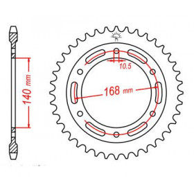 Couronne JT SPROCKETS 42 dents acier pas 525 type 3 BMW F800GS