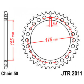 Couronne JT SPROCKETS 45 dents acier pas 530 type 2011 Triumph