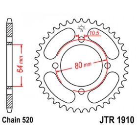 Couronne JT SPROCKETS 32 dents acier pas 520 type 1910