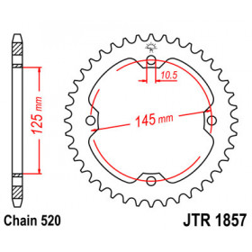 Couronne JT SPROCKETS 38 dents acier pas 520 type 1857 Yamaha