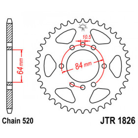 Couronne JT SPROCKETS 42 dents acier pas 520 type 1826 Suzuki LT250R