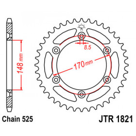 Couronne JT SPROCKETS 47 dents acier pas 525 type 1821