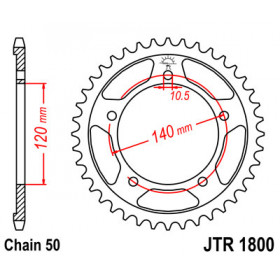 Couronne JT SPROCKETS 45 dents acier pas 530 type 1800