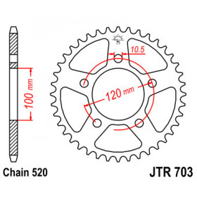 Couronne JT SPROCKETS 44 dents acier pas 520 type 703