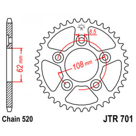 Couronne JT SPROCKETS 42 dents acier pas 520 type 701