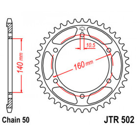 Couronne JT SPROCKETS 48 dents acier pas 530 type 502