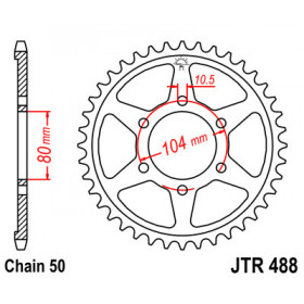 Couronne JT SPROCKETS 46 dents acier pas 530 type 488