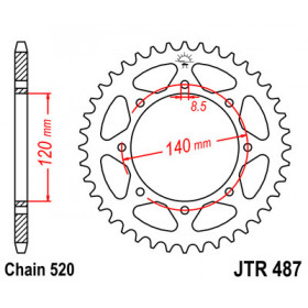 Couronne JT SPROCKETS 42 dents acier pas 520 type 487