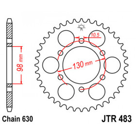 Couronne JT SPROCKETS 35 dents acier pas 630 type type 483