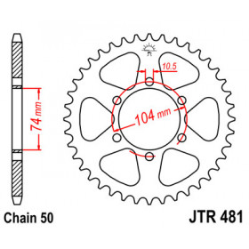 Couronne JT SPROCKETS 42 dents acier pas 530 type 481