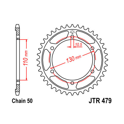 Couronne JT SPROCKETS 48 dents acier pas 530 type 479