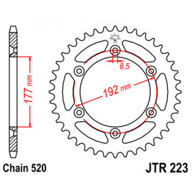 Couronne JT SPROCKETS 53 dents acier pas 520 type 223