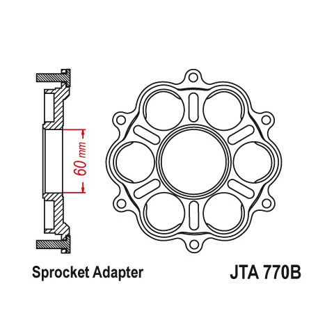 Support de couronne JT SPROCKETS 6 Silentblocs Ducati Panigale/Monster