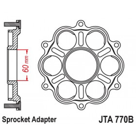 Support de couronne JT SPROCKETS 6 Silentblocs Ducati Panigale/Monster