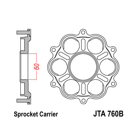 Support de couronne JT SPROCKETS 6 Silentblocs Ducati