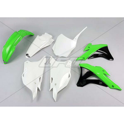 Kit plastique UFO couleur origine (2014) vert/blanc/noir Kawasaki KX85