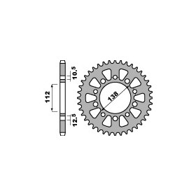 Couronne PBR 45 dents alu ultra-light pas 520 type 4384 Honda NC700JD