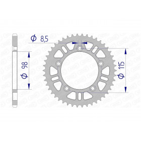 Couronne AFAM 50 dents alu pas 420 type 72101N