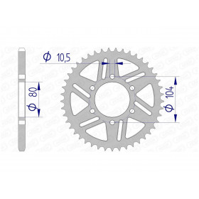 Couronne AFAM 41 dents alu pas 520 type 17606 Kawasaki Couronne AFAM 41 dents alu pas 520 type 17606 Kawasaki
